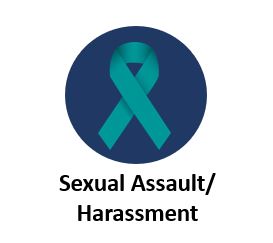 Button to access sexual assault or harrassment resources